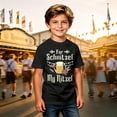 thumbnail image 2 of Kids Oktoberfest Print Short Sleeve T-Shirt For Schnitzel My Nitzel Mug Sausage Graphic Tee Classic Crew Neck Casual Summer Top for Festival Daily Wear(Black,5-6 Years), 2 of 4