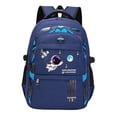 thumbnail image 3 of Mochila infantil con diseño de astronauta, correa ajustable para el hombro, bonita mochila para viajes de 3 a 12 años. azul grande, 3 of 9