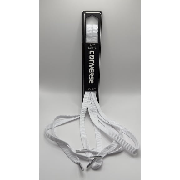 Converse Unisex Replacement Cord Shoe Laces Flat Style Shoelaces (White, 45)