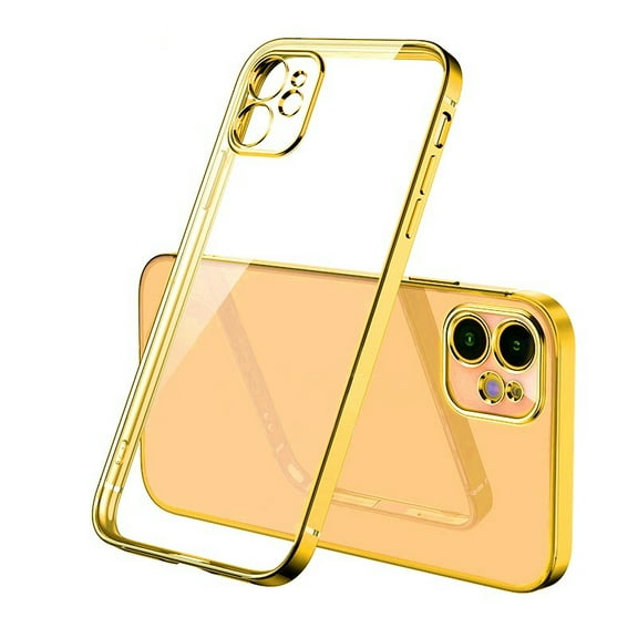 For iPhone 11 Pro Bulk Pack of 10 X Clear Silicone Case With Gold Edge