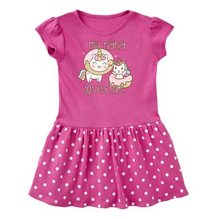 

Inktastic My Nana Loves Me Unicorn Gift Toddler Girl Dress