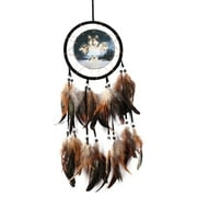 Toutek Handmade Wolf Totem Beads Dream Catcher Feather Wind Chimes Pendant Decor