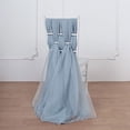 thumbnail image 5 of BalsaCircle 10 Dusty Blue Extra Premium Chiffon Chair Sashes Bows Ties Ceremony, 5 of 7