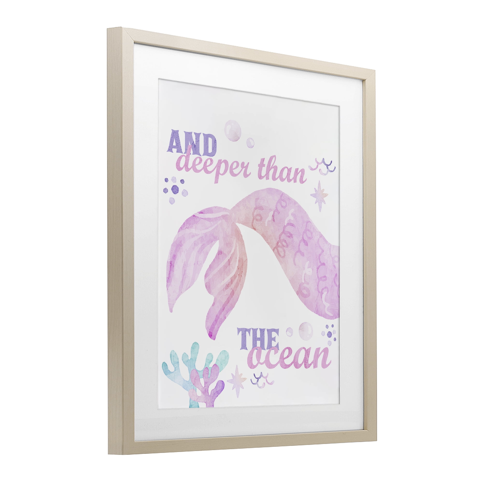 Deeper Than The Ocean Birch Framed Print Under Glass, design by Kim Allen