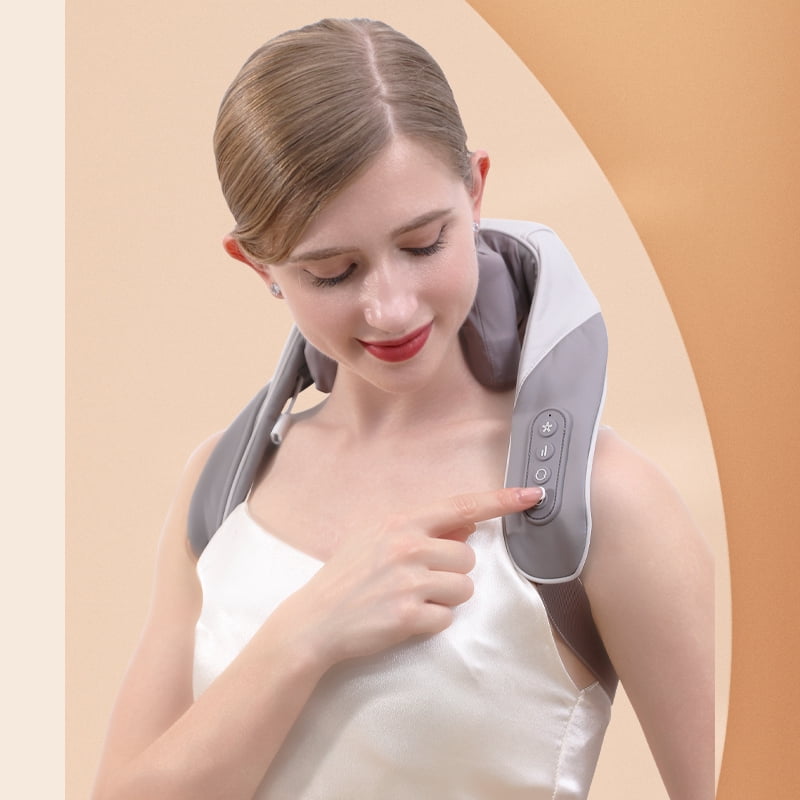 Shiatsu Neck and Back Massager Wireless Electric Deep Tissue 5D Kneading Massage Pillow Shoulder Leg