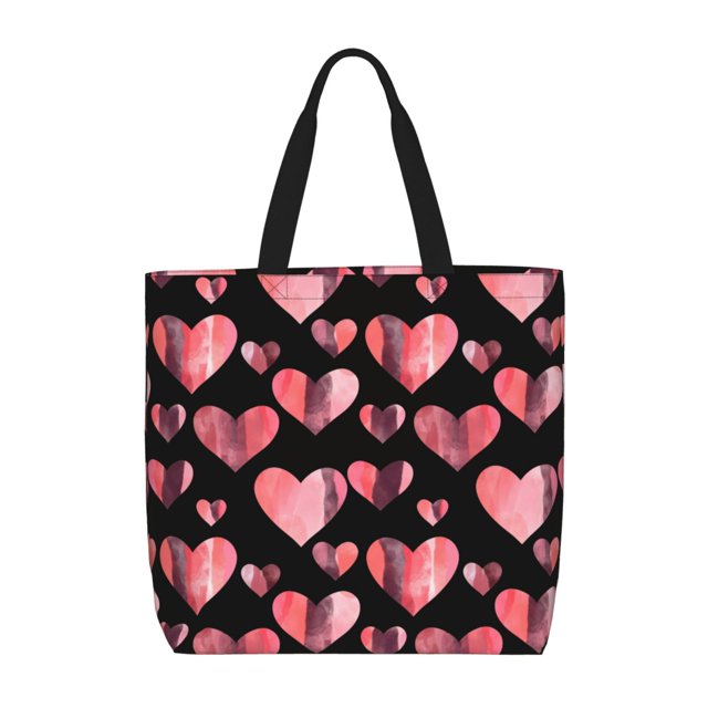 Fotbe Hearts Bolsa Tote con Estampado para Mujer, Bolsos con Cremallera, Bolsa de Hombro Casual de Gran Capacidad con Bolsillos Internos