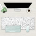thumbnail image 4 of White Topographic Contour Map Extended Gaming Mouse Pad - Large 31.5x11.8 Inch Mouse Pad, Non-Slip Base, Stitched Edge, Long Computer Keyboard Mouse Mat, Perfect for Home Office Work, 4 of 6