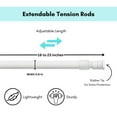 thumbnail image 3 of Adjustable Tension Rods 16-23 Inches - No Tools Needed - Perfect for Lightweight Voile Curtains, Rubber Tips for Secure Fit - Easy Installation for Home Use - White, Set of 2, 3 of 5