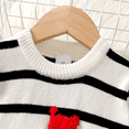 thumbnail image 3 of PatPat Toddler Boy Clothes Girl Sweatshirt Sailboat Pattern Stripe Knit Sweater Sizes 2-6 Years, 3 of 6
