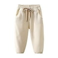 thumbnail image 6 of Hessimy Boys Cargo Joggers Pants Elastic Waist Casual Drawstring School Outdoor Twill Baggy Pants 6-12 Months 12-24 Months 2T 3T 4T 5T 6T 7T 8T 9T Children(White,7-9 Years), 6 of 9