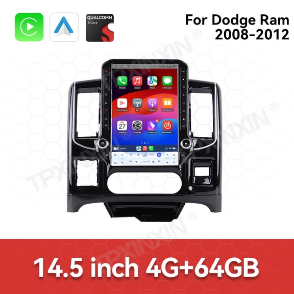 TPXINXIN NEW Upgrade 14.5 Inch Android 14 for Dodge RAM 2008-2012 Carplay Car GPS Navigation Multimedia Player Auto Radio Head Unit BT