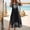 Black, variant on Womens Boho Dresses Long Short Sleeve Spring Blue Casual Vintage Floral A Line Dress for Ladies