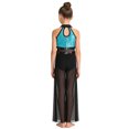 thumbnail image 2 of Haitryli Girls Figure Ice Skating Jumpsuit Dance Competition Outfit Sparkly Gymnastics Leotard for Cha-cha Light Blue 10, 2 of 5
