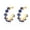 blue, variant on suitable for both men and women, stainless steel cubic zirconia earrings, simple and fashionable titanium steel rainbow rhinestone earrings (blue)