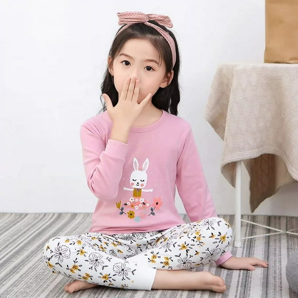 Conjunto de pijama de algodón de manga larga para niños y niñas, ropa de dormir para niños, pijamas de Navidad, pijamas de gato de dibujos animados para niños de 4, 6, 8 y 9 años, Invierno
