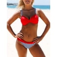 thumbnail image 4 of Ensembles de Bikinis Rehausseur pour Femmes 2 Pcs Maillots de Bain Patchwork, 4 of 5