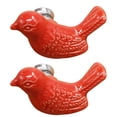 thumbnail image 1 of EeaseMX 1 bolsa/2 tiradores de estilo europeo con diseño moderno de dibujos animados de cerámica de un solo orificio para armario o cajón (plateado y rojo), 1 of 7