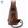 thumbnail image 4 of Deago PU Leather Sling Bag for Men & Women - Chest Shoulder Bag Unbalance Crossbody Backpack Water Resistant Daypack for Gym Travel Hiking (13.8" * 6.7" * 2.5", Dark Brown), 4 of 8
