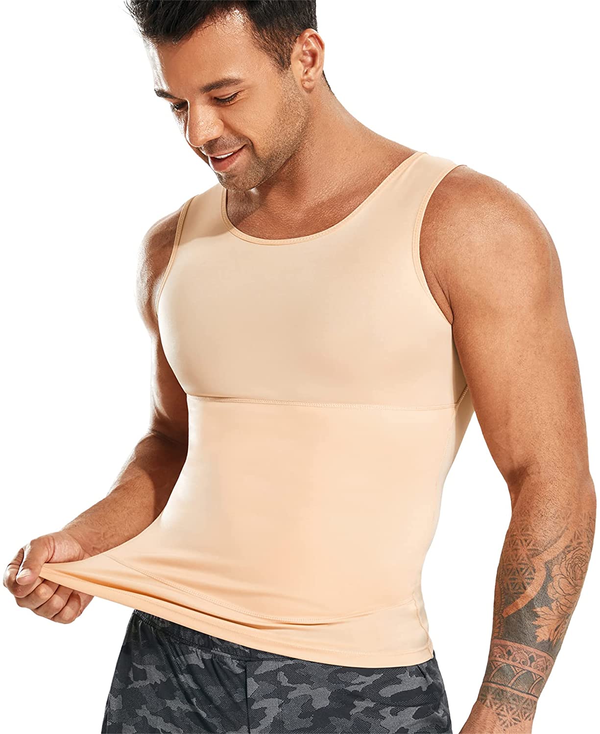 Tops, T Shirts & Hemden COOFANDY Mens 3 Pack Body Shaper Slimming Shirt