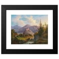 thumbnail image 2 of Matthias Rudolf Toma 24x20 Black Modern Framed Museum Art Print Titled - Landscape with Mountain Torrent and Castle in the Distance, 2 of 5