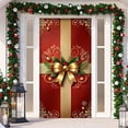 thumbnail image 6 of Christmas Door Cover 71x35 Inch Red Gold Gift Wrap Banner, Elegant Holiday Door Hanging for Front Porch, Indoor Outdoor Winter Party Backdrop Merry Xmas Decoration Use (Red), 6 of 6