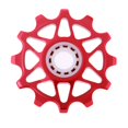 thumbnail image 4 of Desviador trasero de 12T con luz de polea de rueda jockey de cerámica de aluminio rojo kusrkot Rueda de jinete de la bici de cerámica, 4 of 8