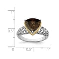 thumbnail image 2 of Sterling Silver Rhodium w/ Flash Gold-plate Smoky Quartz Ring, 2 of 2