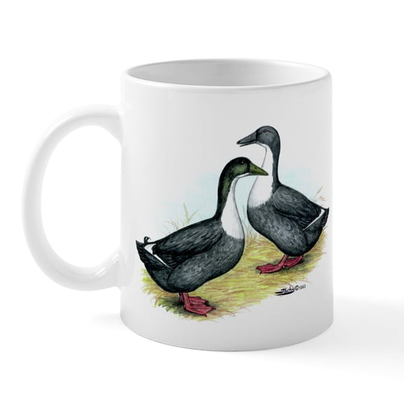 CafePress - Blue Swedish Ducks Mug - 11 oz Ceramic Mug - Novelty Coffee Tea Cup
