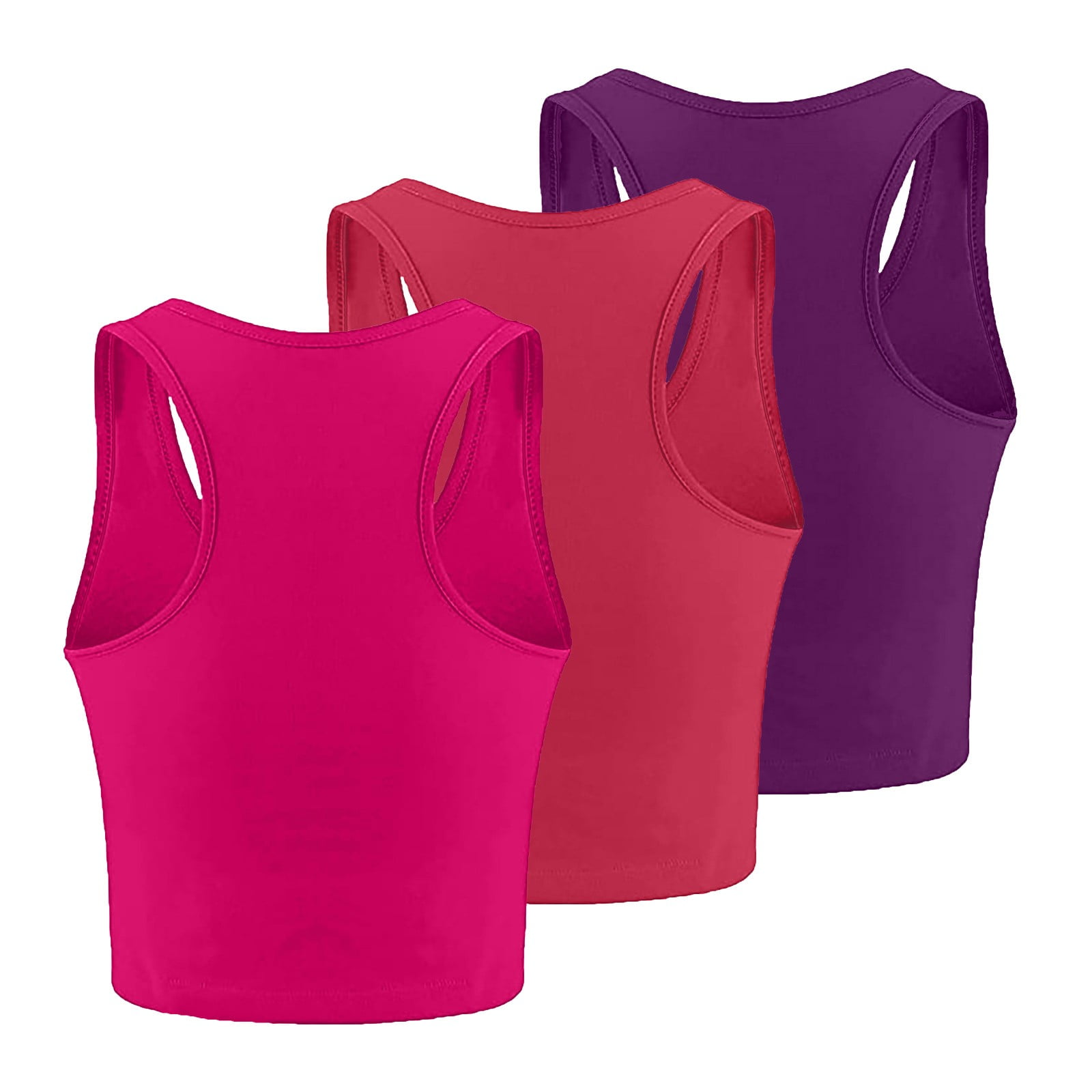 Lot De 3 Débardeurs Femme Sans Coutures - Coupe Ajustée, Extensible, En Tissu Frais Type Soie