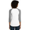 thumbnail image 2 of District Women's Fitted Very Important Tee 3/4-Sleeve Raglan Dt6211 - Light Heather Grey/ White - 4XL, 2 of 4