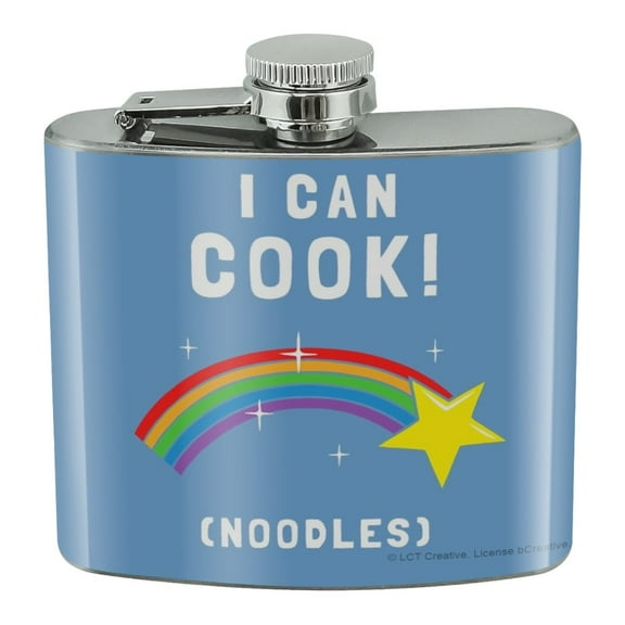 I Can Cook Noodles Shooting Star Funny Humor Stainless Steel 5oz Hip Drink Kidney Flask