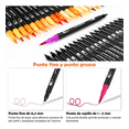 thumbnail image 3 of Marcadores De Doble punta Malubero Malu948 60 Colores Plumones punta pincel, 3 of 3