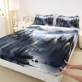 thumbnail image 3 of Manfei Smoky Jungle 4pcs Bed Sheets for Female Men Women,Woodland Tree King Sheets,Botanical Plants Super Cozy Sheet Set,Ultra Soft Home Decor, 3 of 7