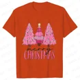 thumbnail image 1 of Camiseta rosa de árbol de Navidad para mujer, traje de fiesta de Navidad con gráfico divertido, ropa informal Harajuku para mujer, camisetas de manga corta con cuello redondo, 1 of 5