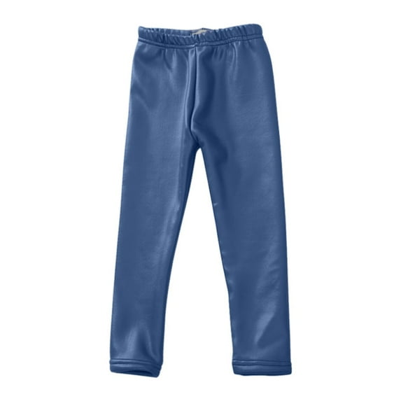 Kids Girls Faux Leather Pants Toddler Girls Winter Fleece Lined Leggings Fashion Stretchy Trousers