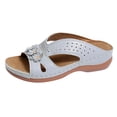 thumbnail image 3 of longantii Womens Orthopedic Sandals Arch Support Flat Wedge Sandals Lightweight Slip on Non Slip Sneakers Comfortable 2026 New Foam Shoes Gray, 3 of 6