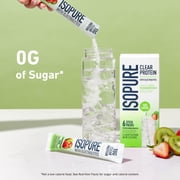 Isopure Clear Protein Powder with Electrolytes, Strawberry Kiwi Stick Pack, 6 Count