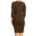 thumbnail image 4 of Women's Elegant Midi Bodycon Dress – Crew Neck, Plus Size, 3/4 Sleeve, 4 of 5