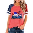 thumbnail image 1 of Top Plisado Gradiente de las Mujeres, Cuello de la Tripulación Manga Corta Blusa Suelta para el Hogar Y el Uso Diario, Ligera Túnica de Moda Casual, 1 of 2