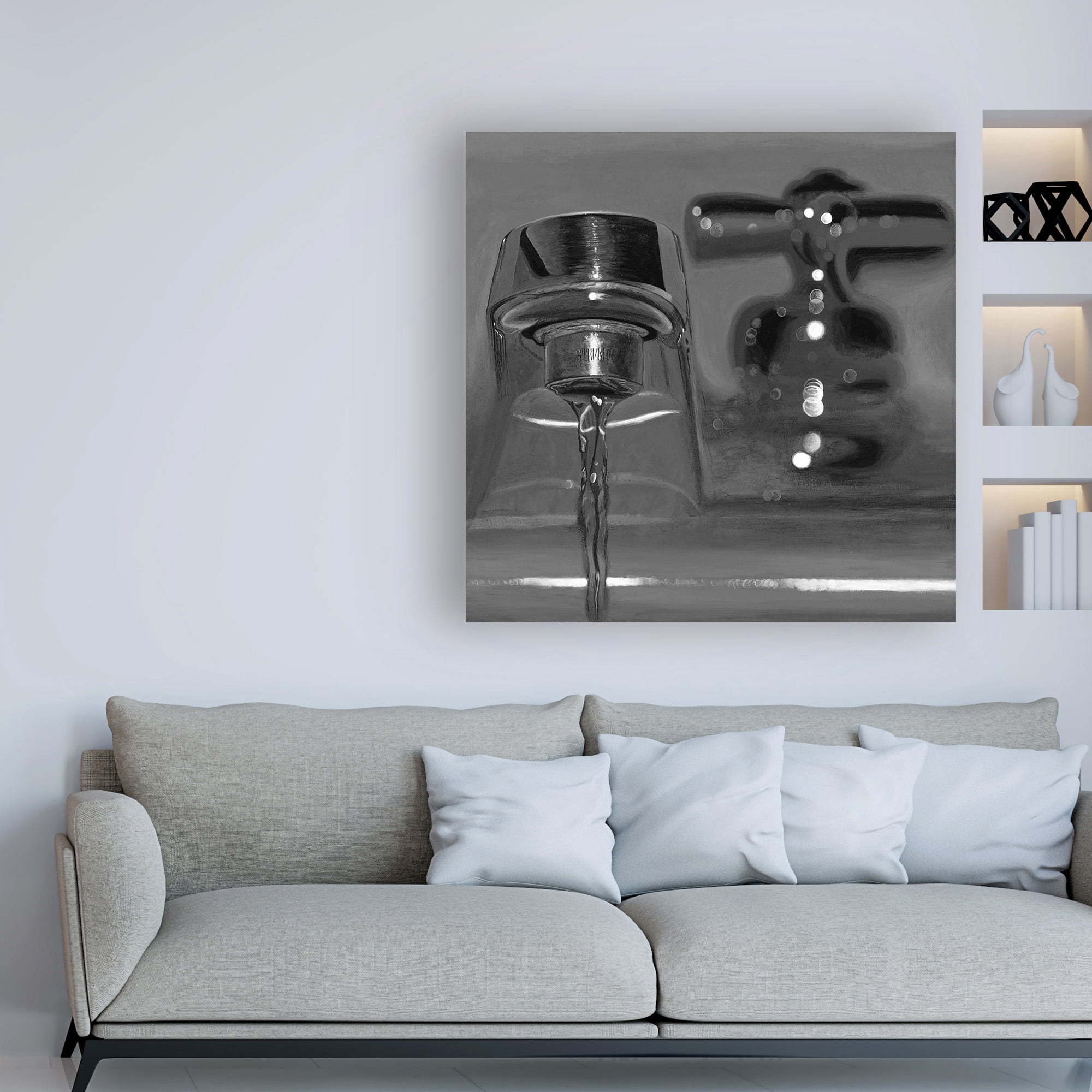 Trademark Fine Art 'Black & White Faucet' Canvas Art by Roderick Stevens