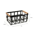 thumbnail image 5 of Simplify 4 Pack Metal Storage Basket with Bamboo Handles in Black, 5 of 5
