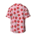 thumbnail image 2 of Xecao offers the Hand Drawn Strawberry for Men's Casual Short-sleeved Shirt, a button-up collared shirt with a pocket, perfect for beach vacations and yacht travel in the Medium size., 2 of 7