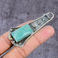 thumbnail image 3 of Amazonite Gemstone Handmade 925 Sterling Silver Jewelry Pendant 3.55", 3 of 4