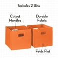 thumbnail image 4 of RiverRidge Kids 2pc Collapsible Cube Fabric Storage Bins with Handles - Orange, 4 of 9