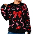 thumbnail image 7 of Womens Mens Valentines Day Sweatshirts Couple Bow Shirts Pullover Valentine Boyfriend Girlfriend Matching Tops, 2XL Black, 7 of 7
