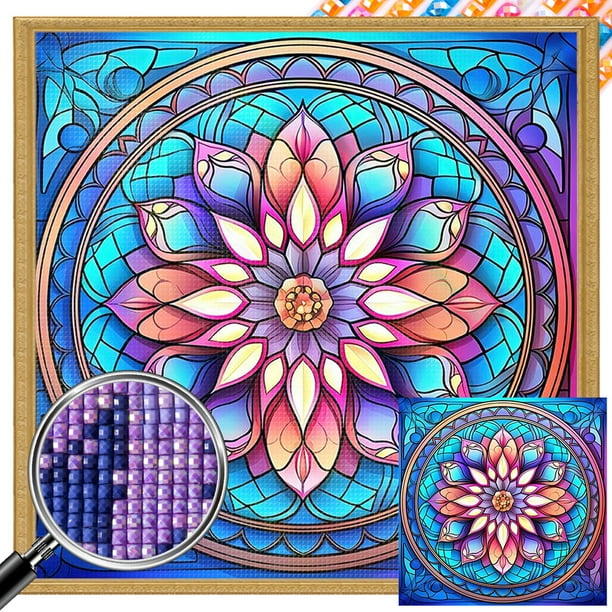 5D DIY Cuentas Cuadradas Completas Taladro AB Parcial Mandala 45x45cm