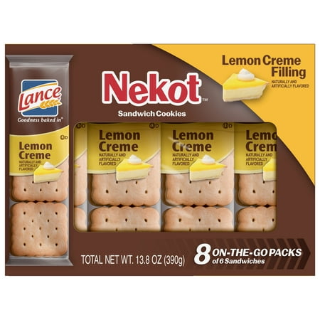 Lance Nekot Lemon Creme Sandwich Cookies, 8 Ct