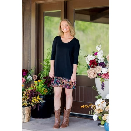 The Pioneer Woman Border Print Dress with 3/4-Length Sleeves, Women’s