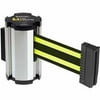 Lavi Industries 50-3010CL-BN Wall Mount 7 ft. Retractable Belt Barrier, Black with Yellow Stripe
