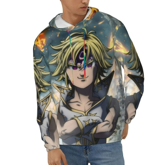 The Seven Deadly Sins Unisex Hoodies 3D Print Hooded Sweatshirt for Men Women, Long Sleeve Fall Pullover Top with Pockets